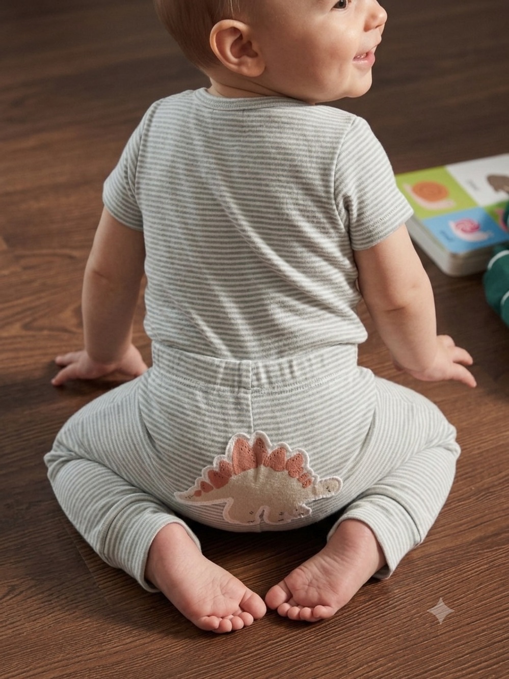 🎉 (12m) Carter's Neutral Striped 2-Piece Henley Bodysuit & Pants Set